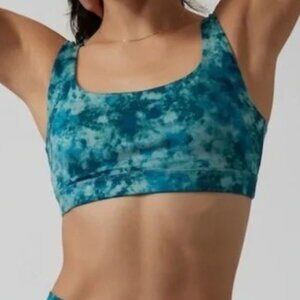 ATHLETA EXHALE D DD SPORTS BRA TIE DYE PRINT BLUE GREEN SMALL